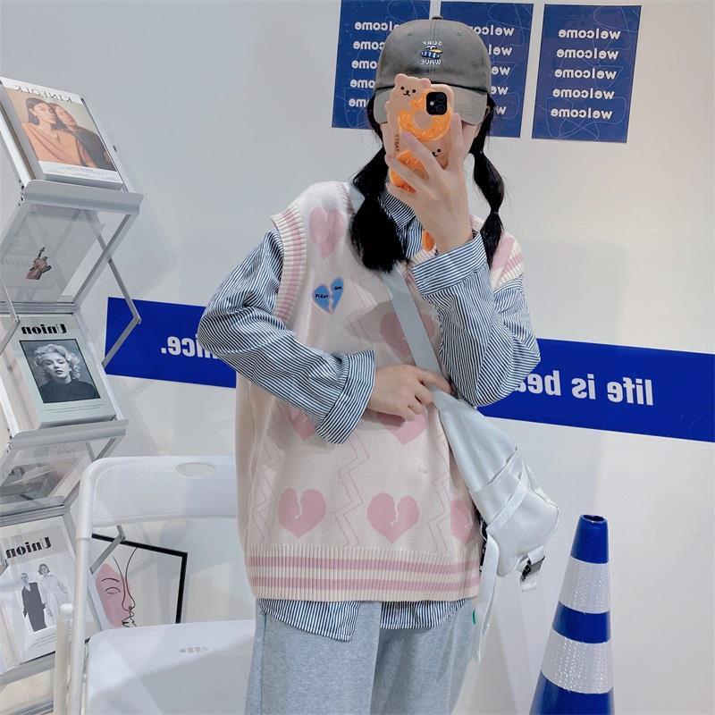 Áo sweater không tay cổ chữ v xinh xắn nhiều màu sắc thời trang dành cho nữ