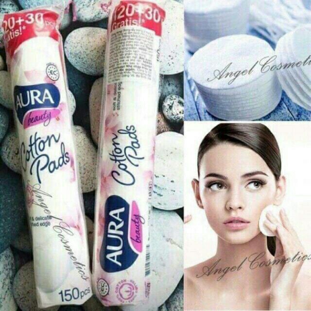BÔNG TẨY TRANG AURA  150 MIẾNG