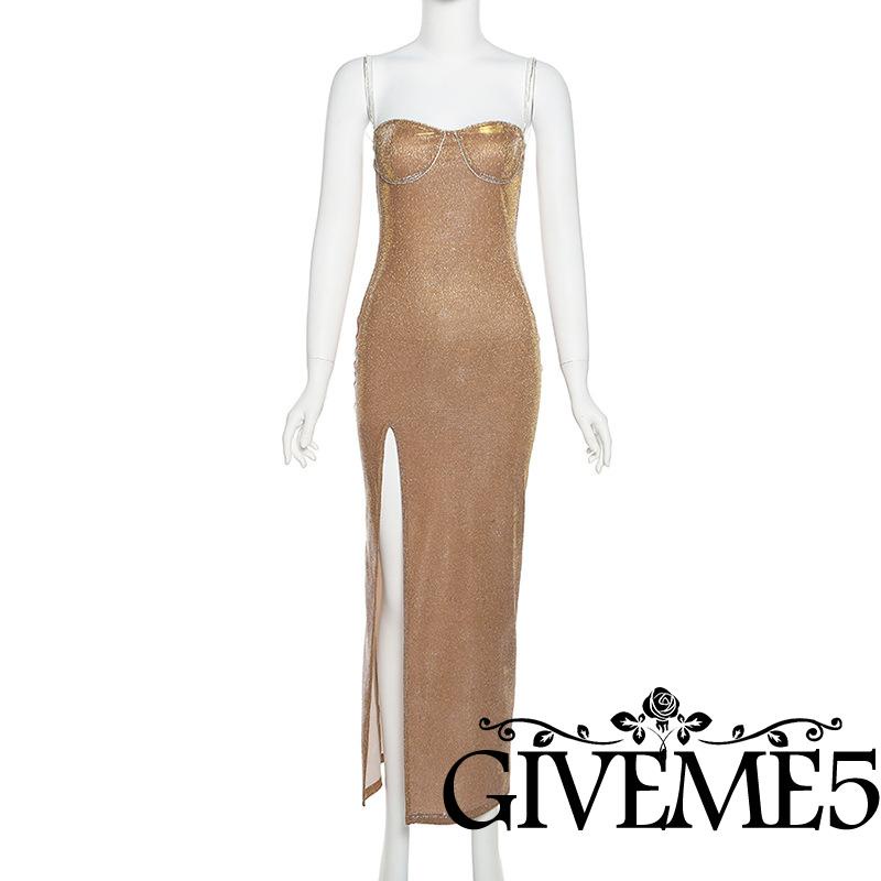 Đầm dài hai dây hở lưng quyến rũ thời trang cho nữ