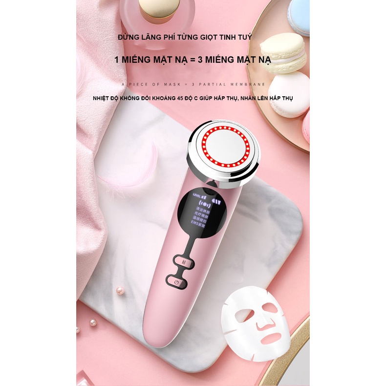 Máy Di Tinh Chất Mát Xa Nâng Cơ Đẩy Dưỡng Chất Chăm Sóc Da Chuyên Sâu - Máy Massage Mặt Cầm Tay ion