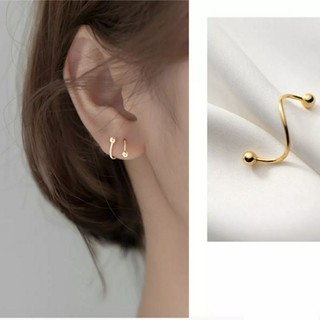 Khuyên bạc nữ nụ xoắn bi Bông tai bạc nữ khuyên tai bạc 925 kirasilver