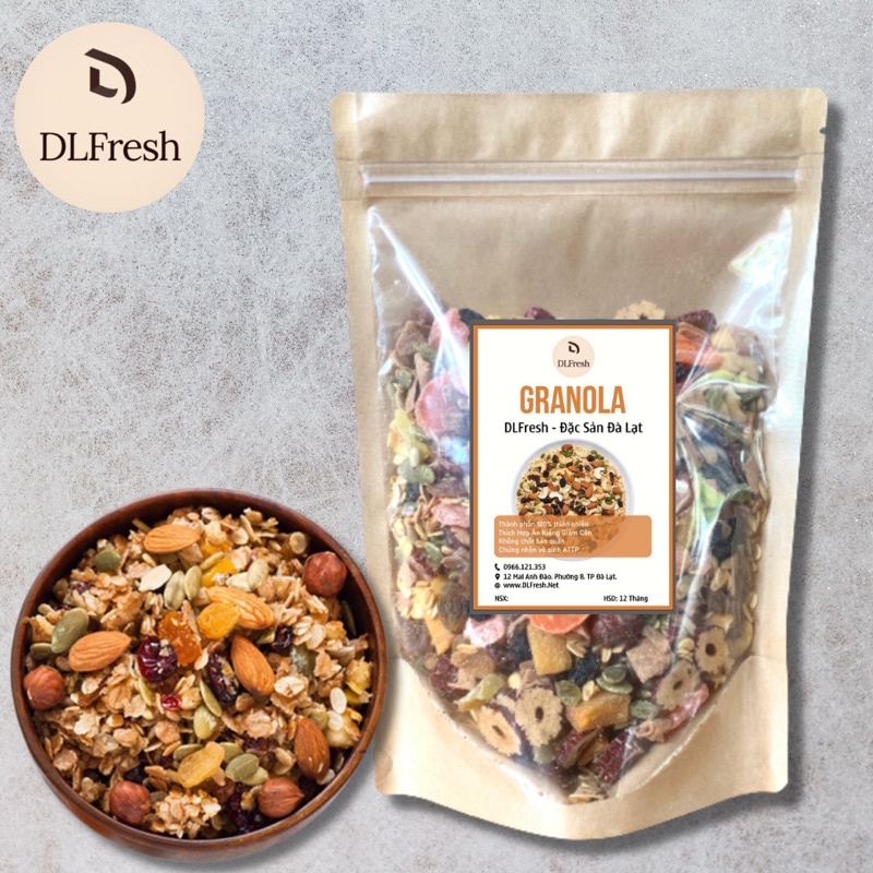 Ngũ cốc Granola nhiều hạt DLFresh ngũ cốc granola | ngũ cốc ăn kiêng