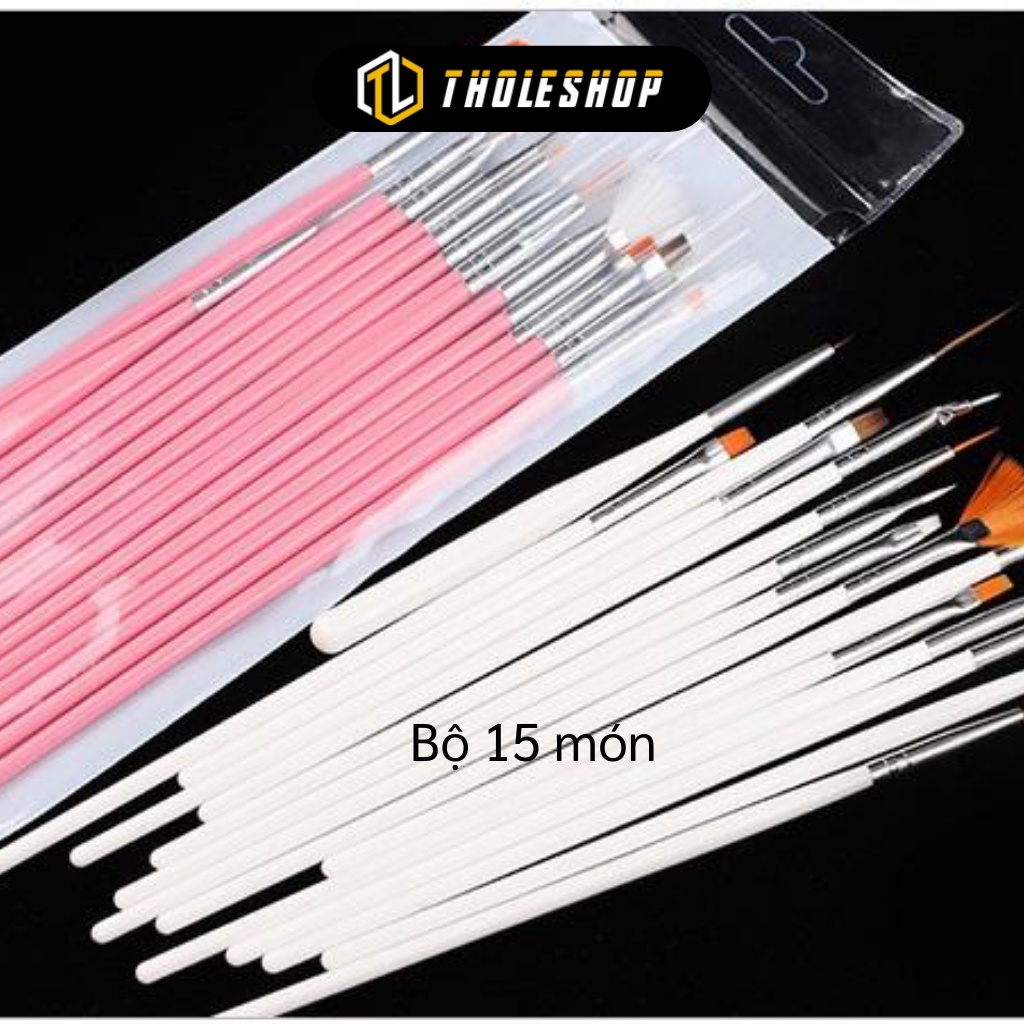 Cọ Vẽ Móng - Bộ 15 Cây Cọ Vẽ Nails Chuyên Dụng, Tán Vân Đá 6012