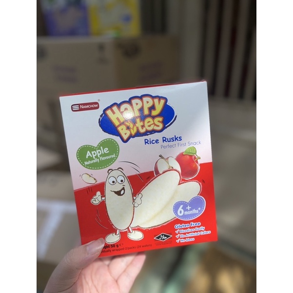 BÁNH GẠO HAPPY BITES CHO BÉ ĂN DẶM HỘP 50gr