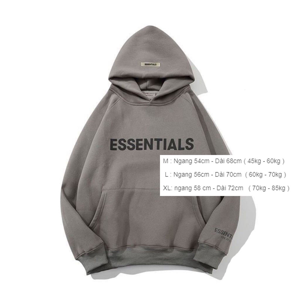 [Mã SR101512 giảm 25% đơn 50K] Áo nỉ hoodie Essentials In cao su nổi Sownfashion shop , áo nỉ bông unisex nam nữ | BigBuy360 - bigbuy360.vn