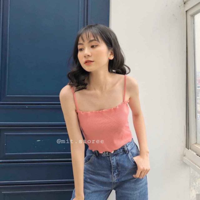 [Mã FAMAYWA giảm 10K đơn 50K] Áo croptop 2 dây xoắn viền | BigBuy360 - bigbuy360.vn