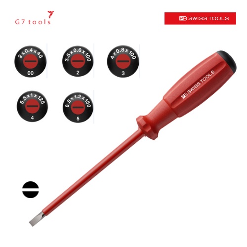 Tua Vít Cách Điện 1000 Volt PB Swiss Tools 58190 Mũi Cộng PH0, PH1, PH2, PH3 & Mũi Dẹp 58100 Mũi 2.0 - 6.5mm