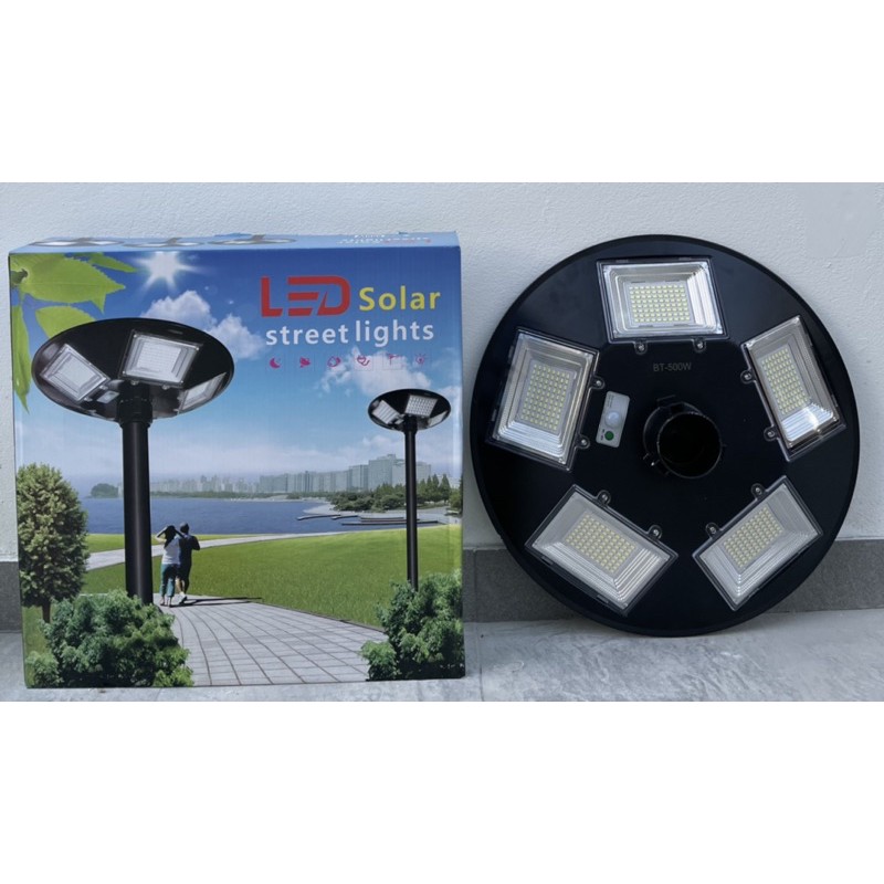 Đèn sân vườn, đèn công viên, đèn đĩa bay năng lượng mặt trời UFO 500 Công suất 500W Khung ABS-BH 02 Năm