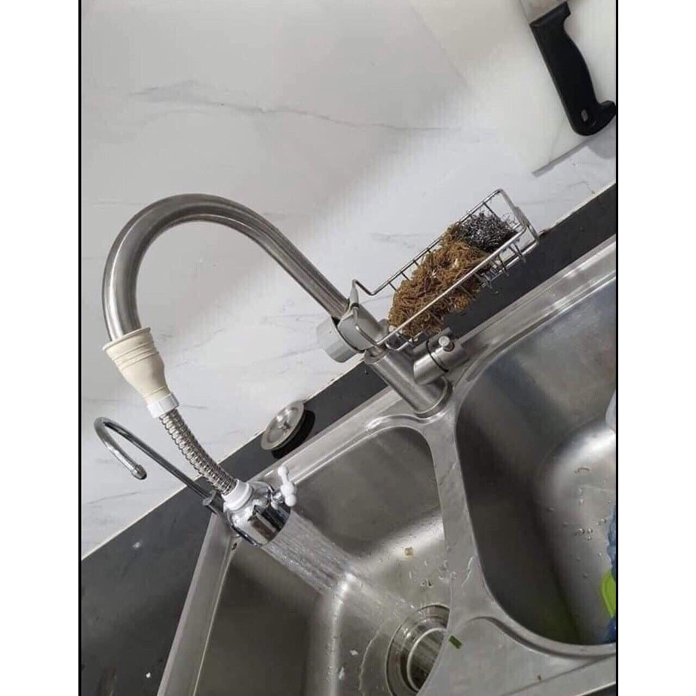 VÒI NƯỚC RỬA BÁT INOX TĂNG ÁP XOAY 360 ĐỘ