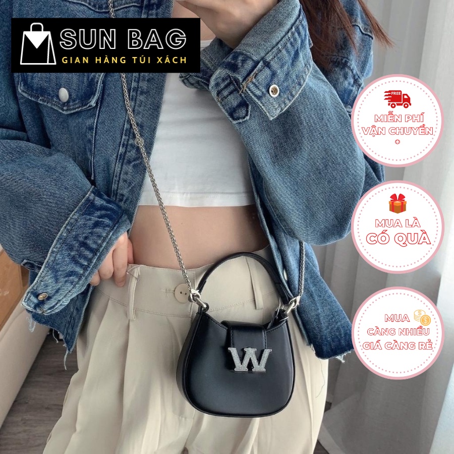 Túi xách nữ mini đeo chéo, túi đi chơi, đi học, da cao cấp size 14cm SB259