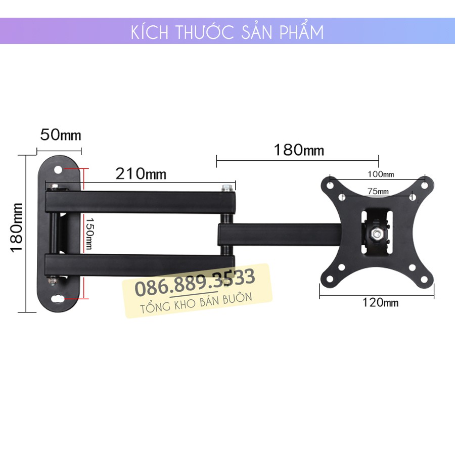 Giá treo màn hình máy tính xoay đa năng ErgoTek E02 17 - 32 inch - Xoay trái/phải 180 độ