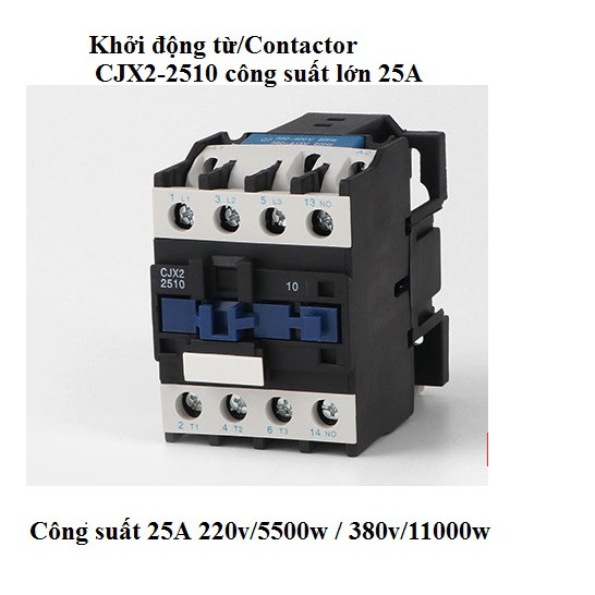 Khởi động từ 1pha/3pha contactor 25A/ 220V /380v
