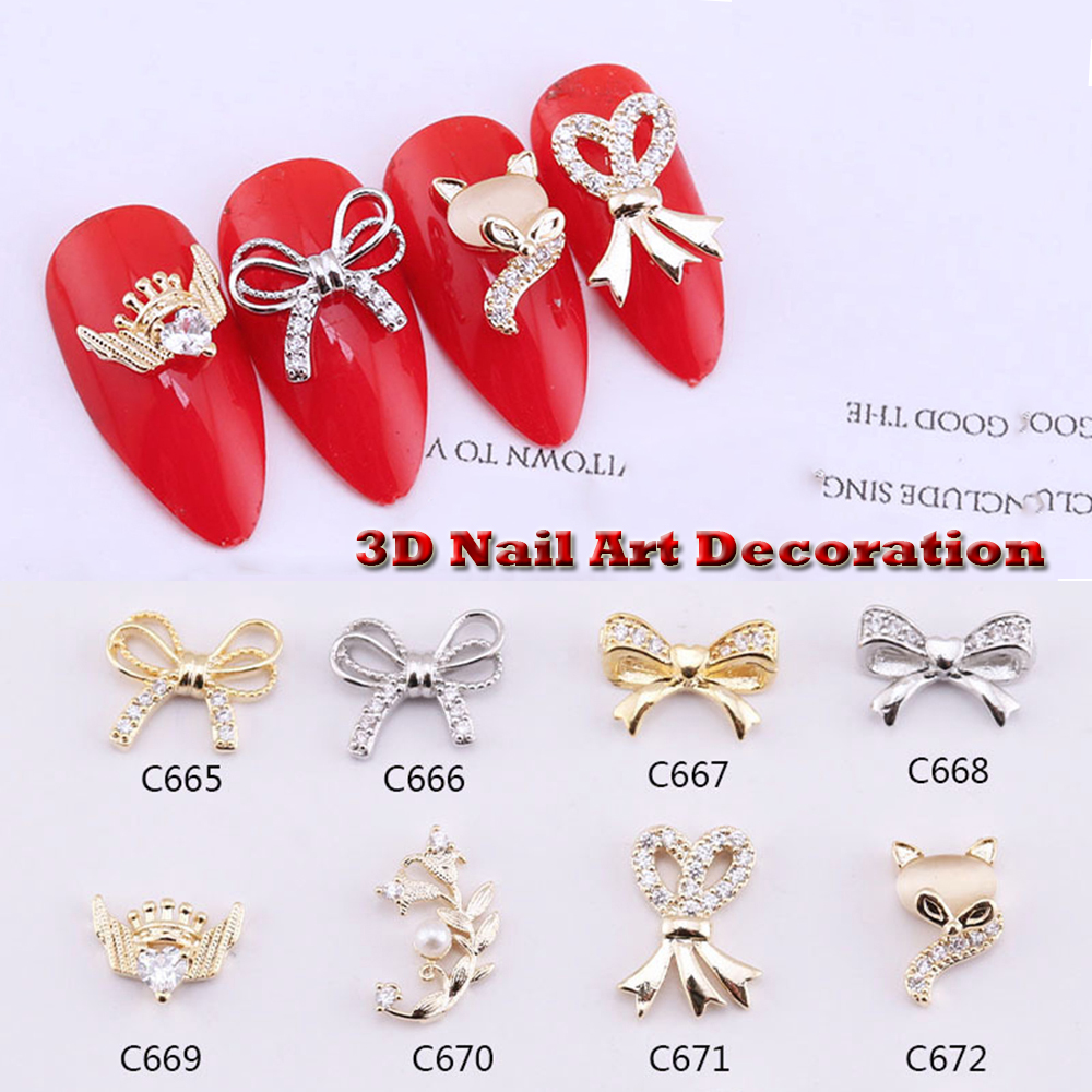 [Hàng mới về] Mặt trang sức trang trí móng tay 3D hợp thời trang