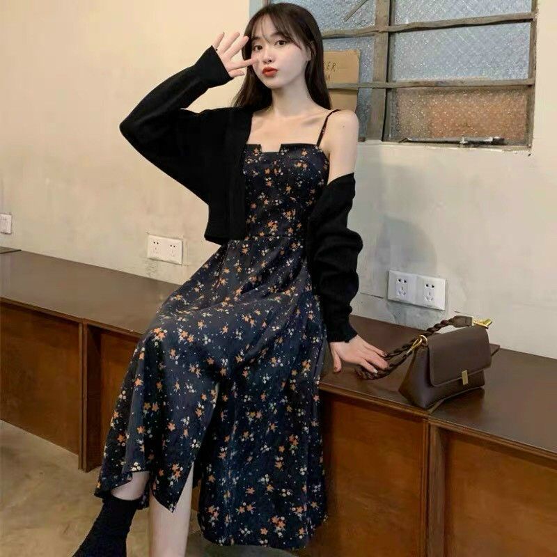 SET ĐẦM 2S HOA KÈM ÁO KHOÁC