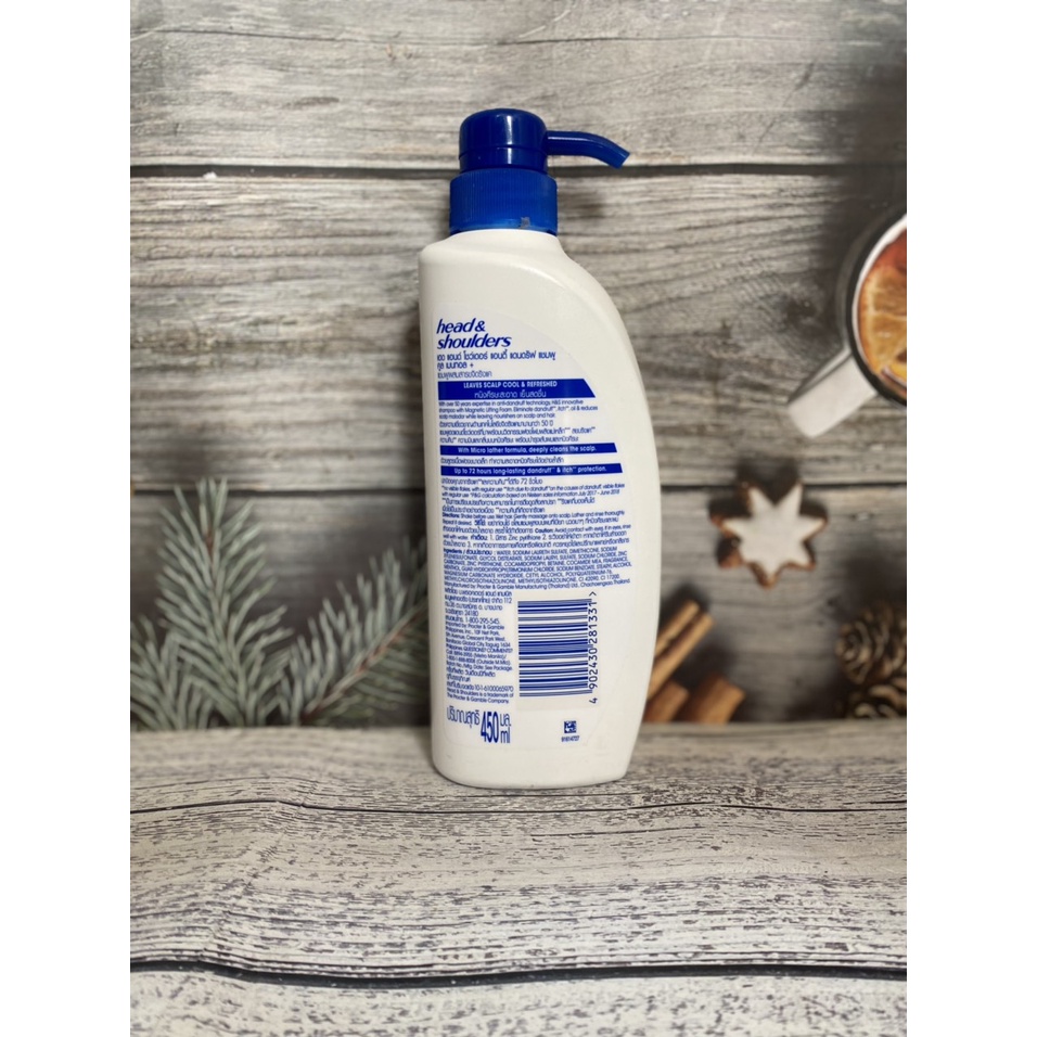Dầu gội Head Shoulders bạc hà COOL MENTHOL Thái Lan 410ml MÁT LẠNH SẢNG KHOÁI