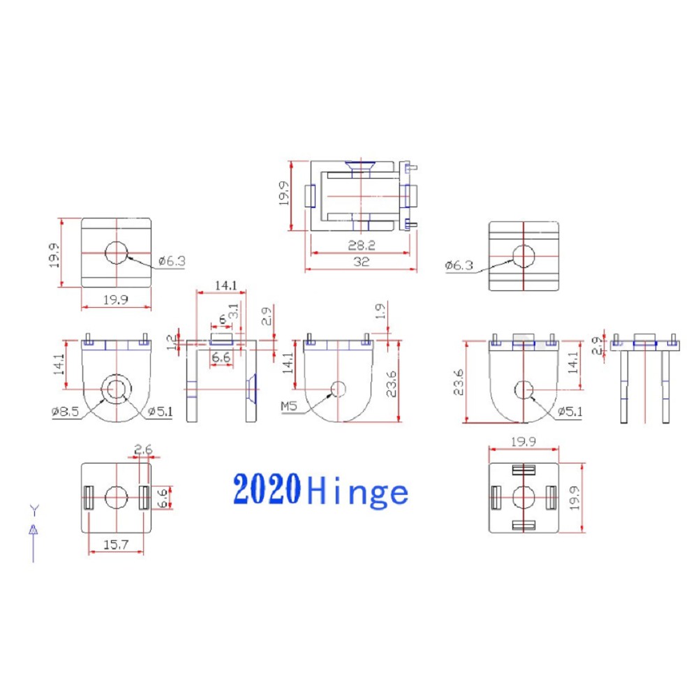 Bản lề linh hoạt cho nhôm 2020 / 3030