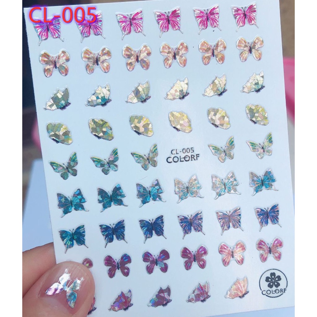 Sticker dán móng tay , nail sticker trang trí hình bướm