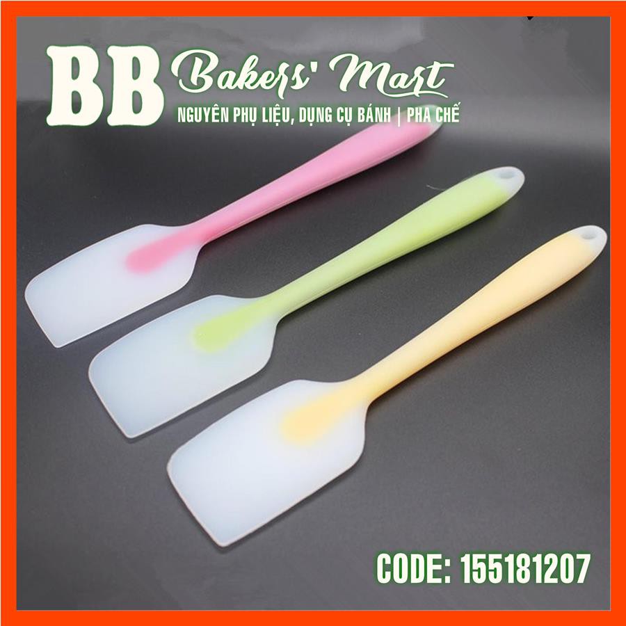 LÕI MÀU LỚN 27.5cm - CÂY PHỚI VÉT Spatula dẹt trộn bột silicone đúc liền (GIAO MÀU SẮC NGẪU NHIÊN)