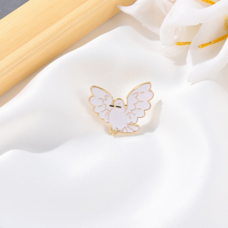 Ghim cài áo QIHE JEWELRY thiết kế hình chim bồ câu đáng yêu dễ thương