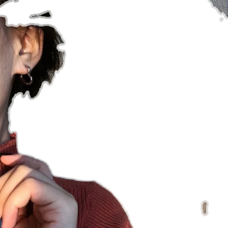 Bông tai mạ bạc hình trái tim đơn giản phong cách hip hop đơn giản