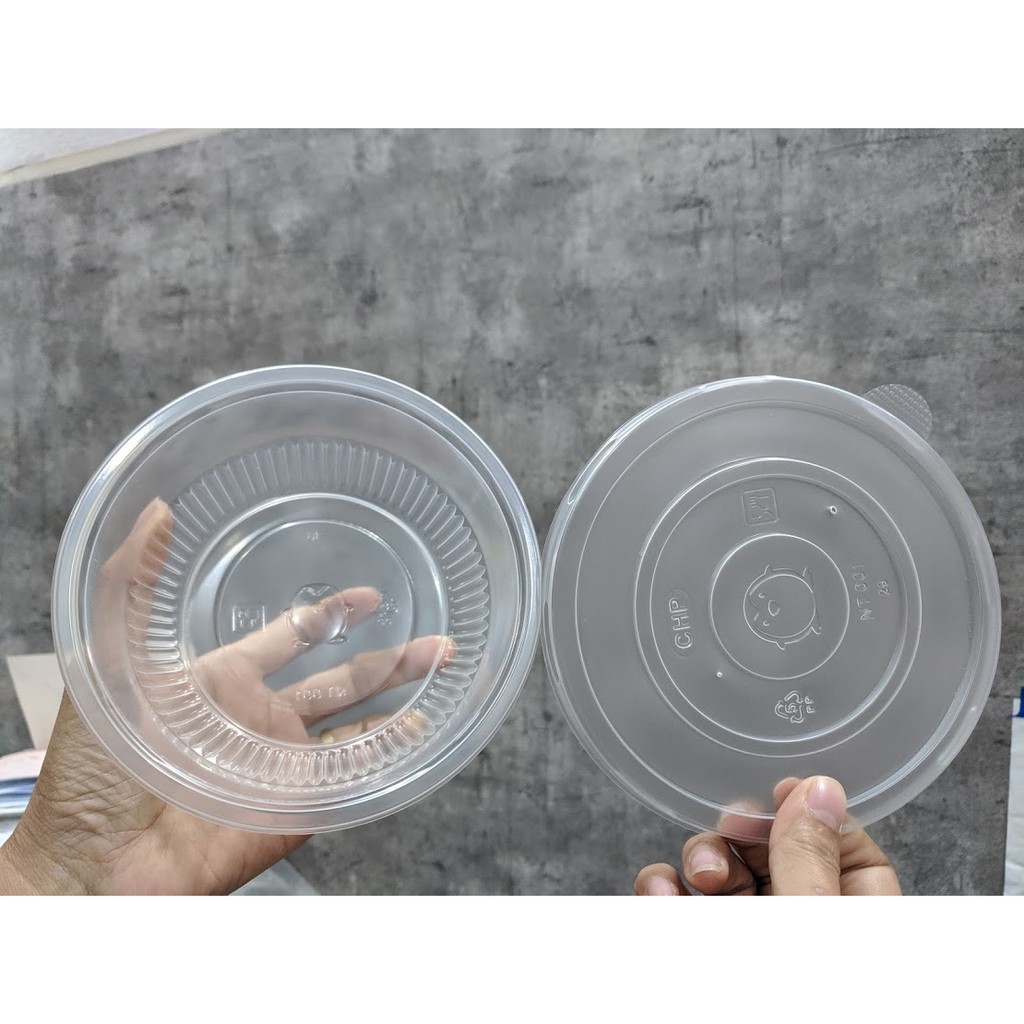 Tô nhựa trong dùng 1 lần đựng thực phẩm NÓNG / LẠNH [kèm nắp đậy] - Lốc 25 cái | BigBuy360 - bigbuy360.vn