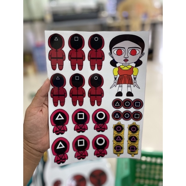 LOGO STICKER giấy trò trơi con mực
