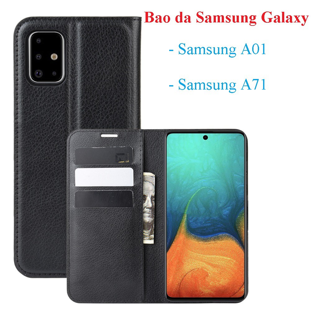 Bao da Samsung Galaxy A01 , A71 nắp gập bảo vệ điện thoại tuyệt đối cao cấp