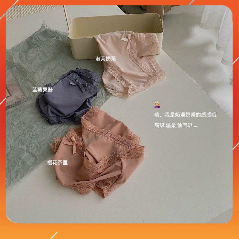 Set 3 chiếc quần lót lụa lạnh cao cấp đóng vỉ siêu nhẹ kháng khuẩn thông hơi không hằn lộ cạp Q9003