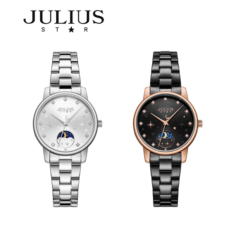 Đồng hồ nữ Julius Star Hàn Quốc JS-029 mặt kính Sapphire có lịch trăng