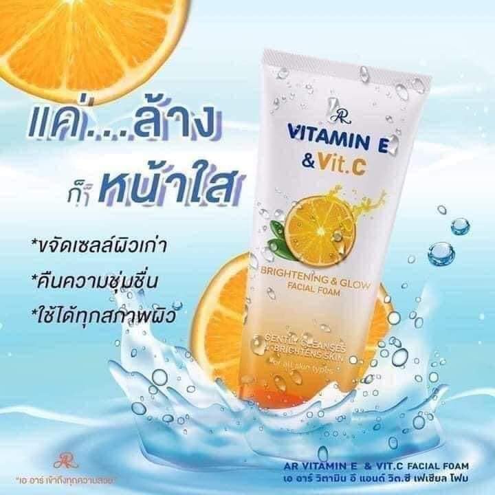 01 Tuýp Sữa Rửa Mặt Cam Sáng Da AR Vitamin E & Vit C Thái Lan 190gram