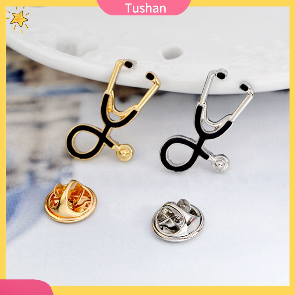 [TS] - - Ghim Cài Áo Hình Ống Nghe Bác Sĩ Hoạt Hình Viền Mịn Sáng Tạo Dễ Thương Làm Quà Tặng