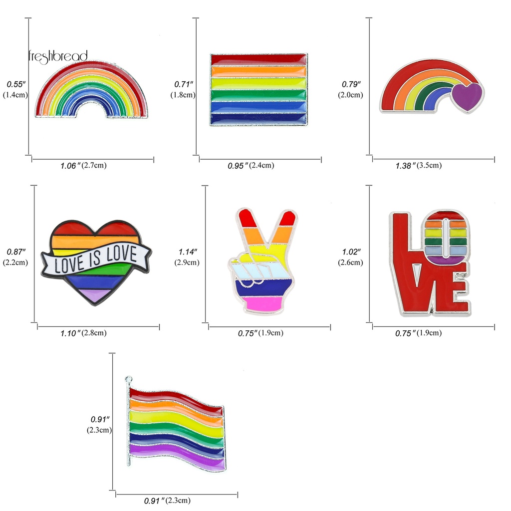 【VOGUE】Brooch LOVE Rainbow Color Flag Enamel Decorative Badge Pin Fashion Accessory for Gift