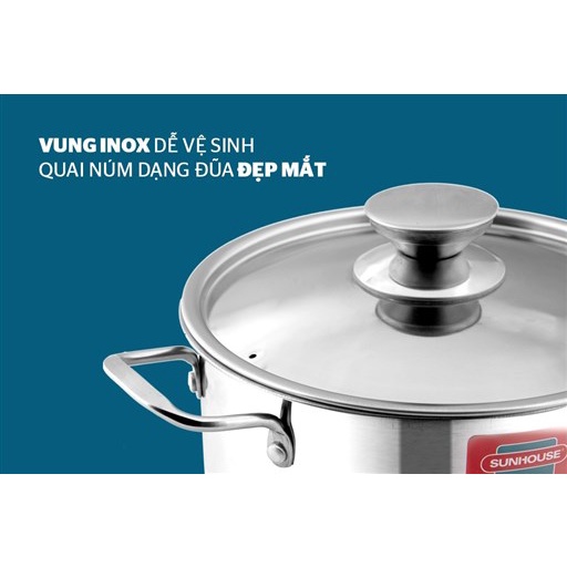 Bộ 3 nồi inox 1 đáy Sunhouse SH114 - Siêu giảm giá