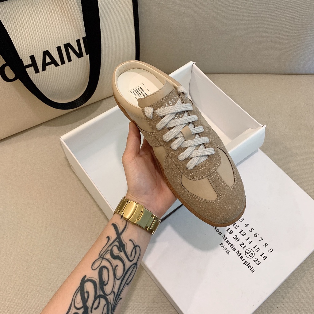 Giày Thể Thao Cột Dây Màu Nâu Phong Cách retro Cho Nữ