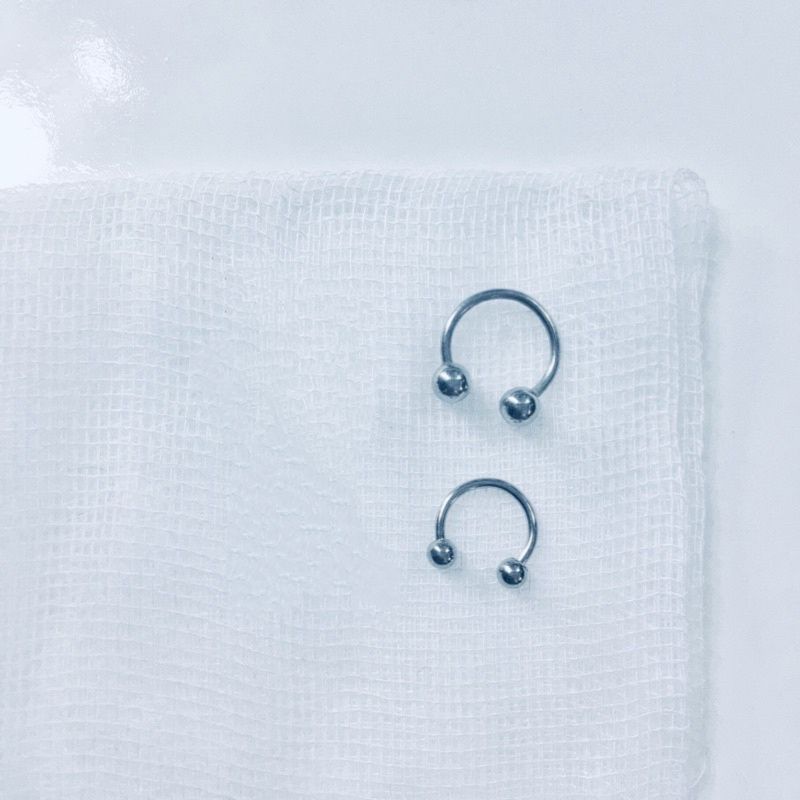 KHUYÊN CHỮ U - 6mm/8mm/10mm - Khuyên chữ U bi tròn - Khuyên tai, septum, môi.. - Khuyên thép y tế - Khuyên xỏ cơ bản