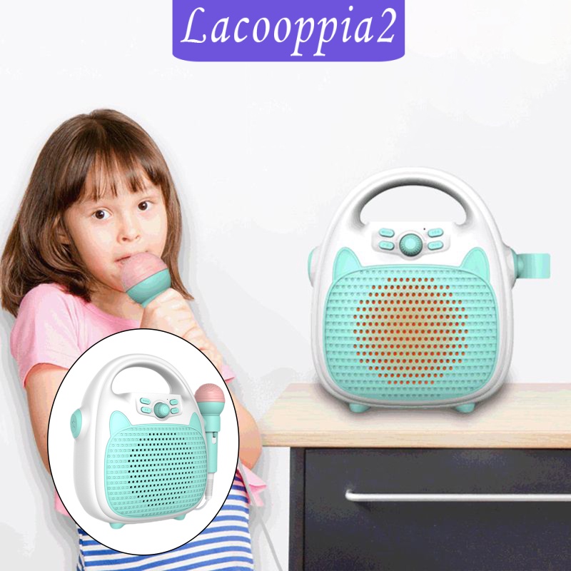 [LACOOPPIA2] Kids Karaoke Machine Speaker Singing Toys Build in LED Light Show Indoor Outdoor Travel Support TF Card for Birthday Festival Gifts