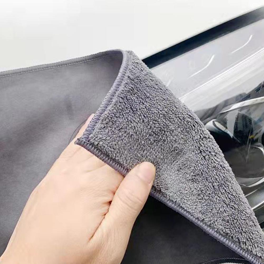 Khăn Lau Vệ Sinh Nội Thất, Ngoại Thất Xe Ô Tô 2 Mặt Lông Cừu Và Da Lộn Cao Cấp