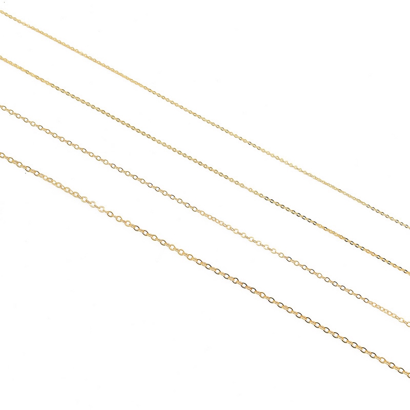 Dây chuyền chuỗi mạ vàng 18k 1 / 1.5 / 2mm 1meter dành cho làm trang sức