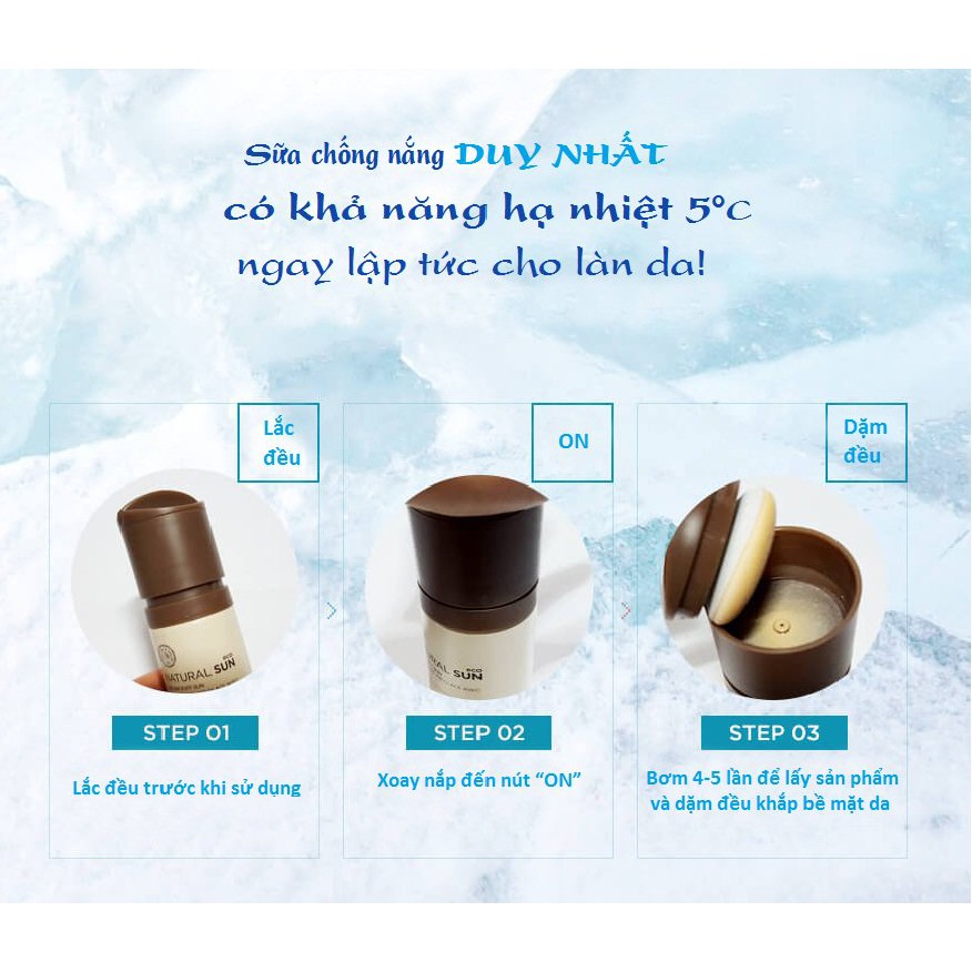 Sữa Chống Nắng Hạ Nhiệt Làn Da TheFaceShop Natural Sun Eco Ice Air Puff Sun Spf50+Pa+++100ml | BigBuy360 - bigbuy360.vn