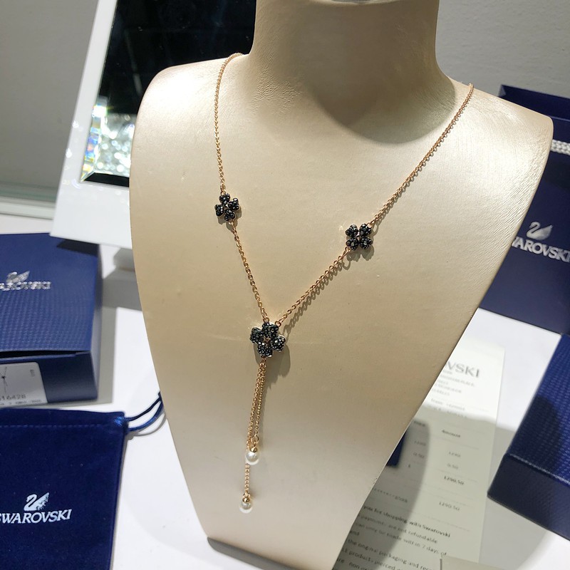 [Sản phẩm mới] Swarovski LATISHA Người đàn ông hoa thanh lịch, Dây chuyền nữ hình chữ Y tươi mát và lãng mạn