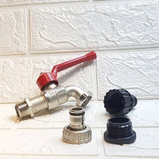 Cút nối nhanh ống đầu chờ vòi ren 21 và 27mm Aquamate Đài Loan dùng để kết nối với đầu vòi nước, chất liệu bằng nhựa3084