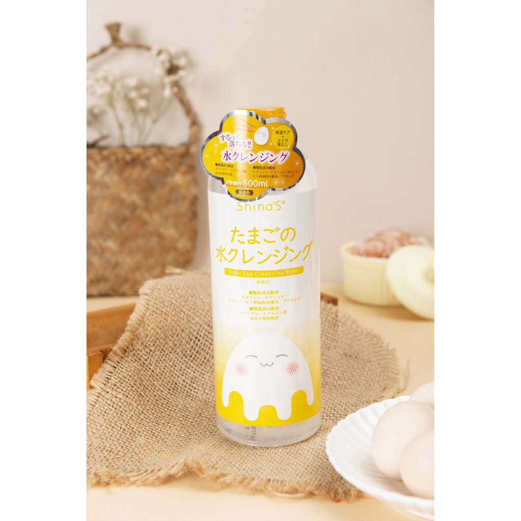 Nước Tẩy Trang Collagen Trứng Nhật Bản Sáng Mịn Căng Da Shina'S Super Egg Cleansing Water 500ml