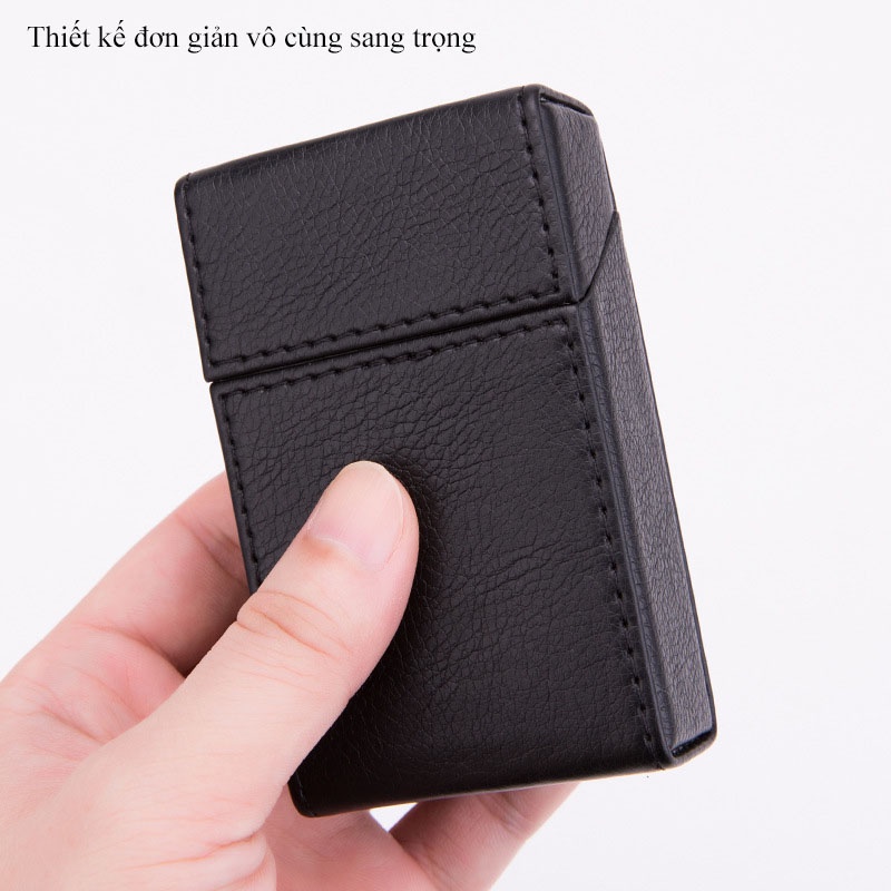 Hộp đựng thuốc lá nguyên vỏ 20 điếu da PU thiết kế đơn giản sang trọng