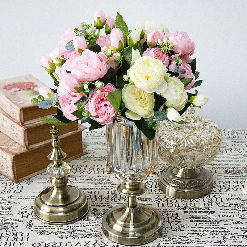 Hoa giả để bàn, cành hoa hồng Ecuador siêu xinh trang trí nhà cửa sang trọng
