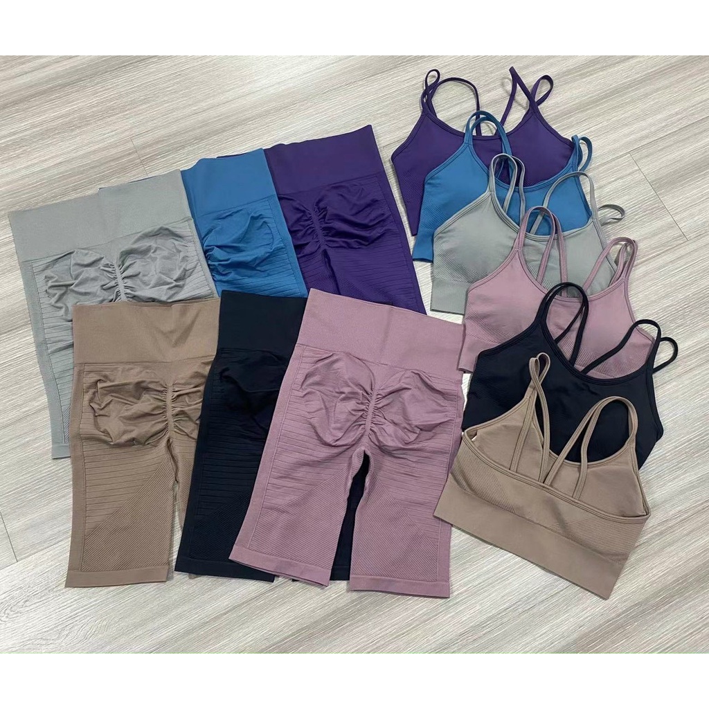Bộ Tập Gym Yoga Nữ Mitao Gân Nhún Mông Chất Thun Dệt Kim Co Dãn Tốt Tập Gym, Yoga - SEQ1934