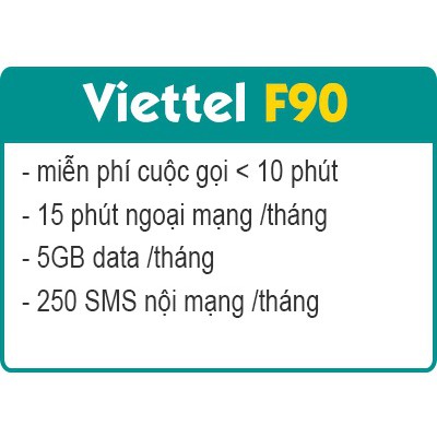 Sim 4G VIETTEL F90 tam hoa, dễ nhớ, số đẹp giá sôc