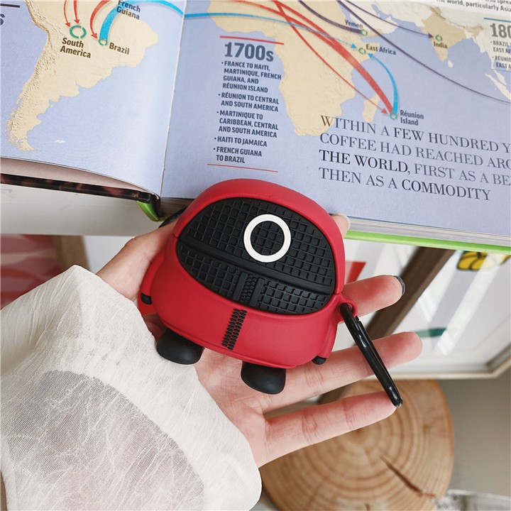 Case Airpods 1/2/3/Pro Squid Game nhân vật mặt tròn, Ốp Airpods Squid Game cực ngầu - Mã TZAP343