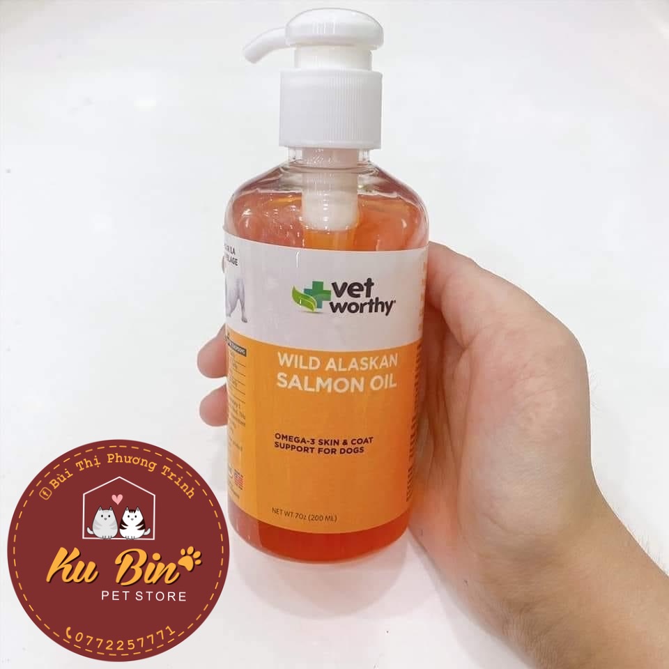 Dầu cá hồi Vet Worthy cho thú cưng 200ml