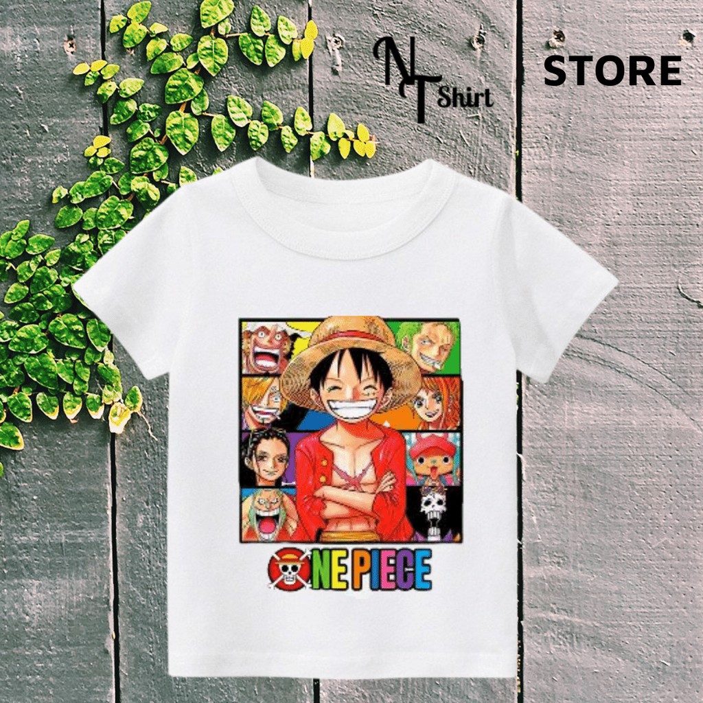 Áo thun bé trai in hình Chibi LUFFY  One Piece Đảo Hải Tặc, Áo cotton mặc mát thoải mái NTShirt