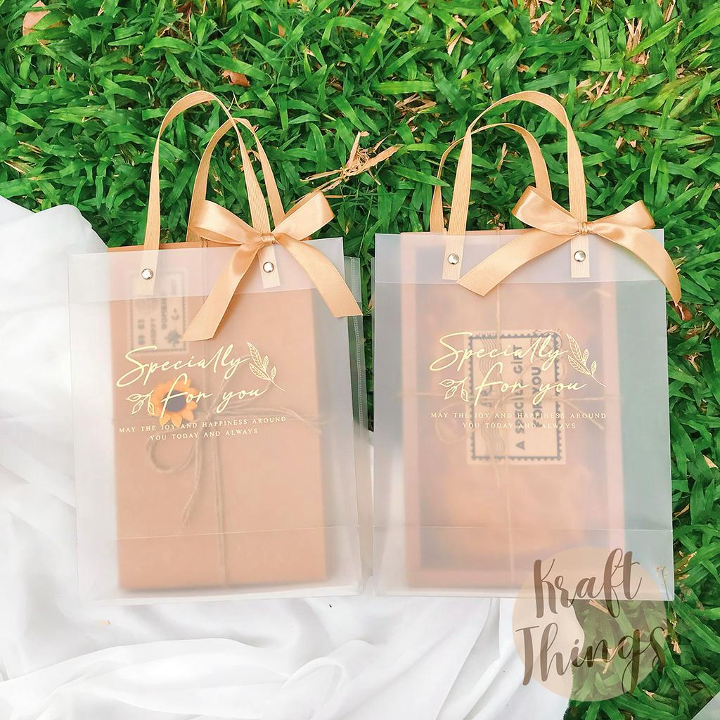 COMBO Hộp quà + túi trong quai cói vintage 25x15x6cm CB4 Kraft Things